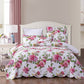 DaDa Bedding Pink Romantic Roses Floral Quilt Set