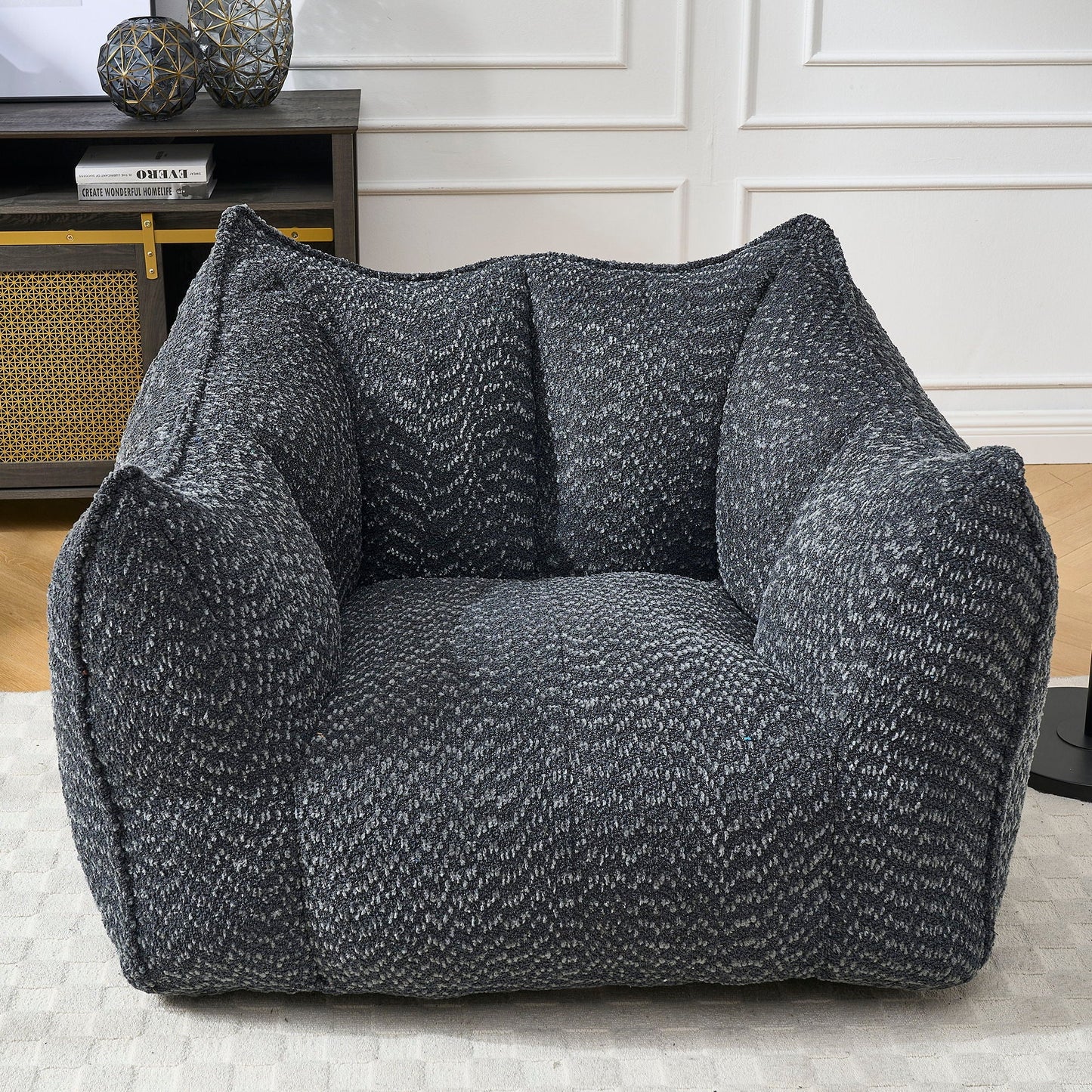 Comfortable Chenille Sofa Chair with Resilient Foam Cushion