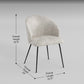 Velvet Upholstered Side Chairs Set with Metal Legs