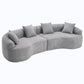 4-Seater Fabric Sofa with Sponge Cushions and Pillows