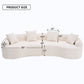 4-Seater Fabric Sofa with Sponge Cushions and Pillows