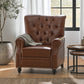 Welch Contemporary Tufted Pushback Recliner with Nailhead Trim - Beige or Light Brown