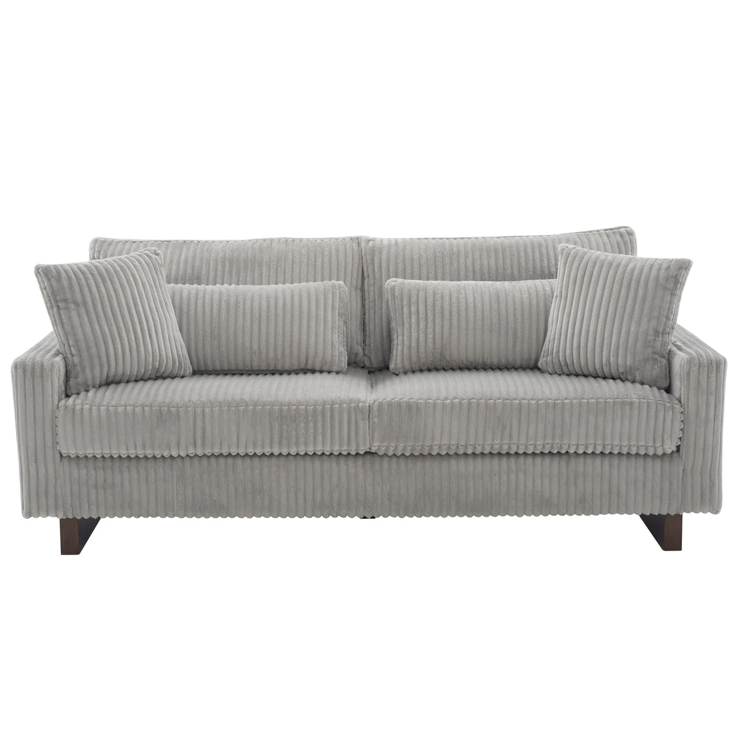Modern Loveseat Sofa with Four Decorative Pillows Included