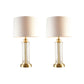Clarity Glass Cylinder Table Lamps Set of Two