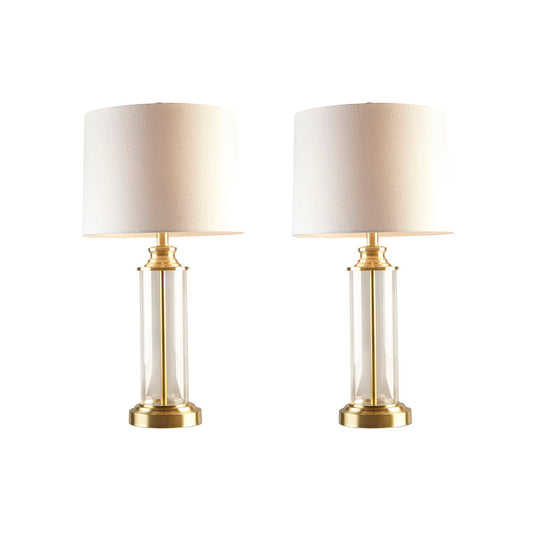 Clarity Glass Cylinder Table Lamps Set of Two