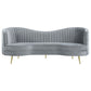 Reigha Gray Upholstered Sofa with Channel Tufted Backrest