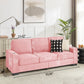 Modern Snowfleece 3-Seater Sofa with Built-In Cup Holders