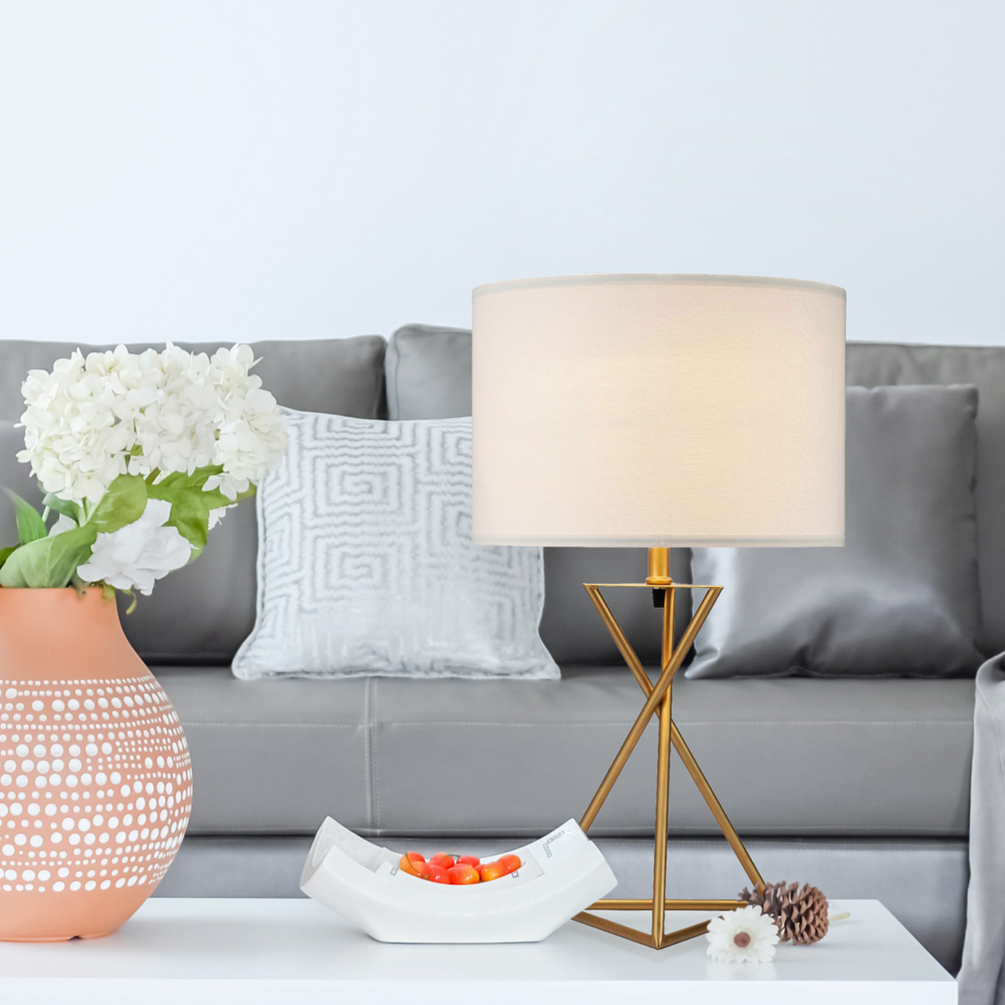 26.25-Inch Ester Mid-Century Matte Gold Table Lamp