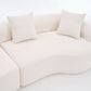 4-Seater Fabric Sofa with Sponge Cushions and Pillows