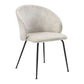 Velvet Upholstered Side Chairs Set with Metal Legs