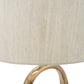 Oval Cutout Metal Table Lamp with Linen Shade