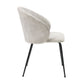 Velvet Upholstered Side Chairs Set with Metal Legs
