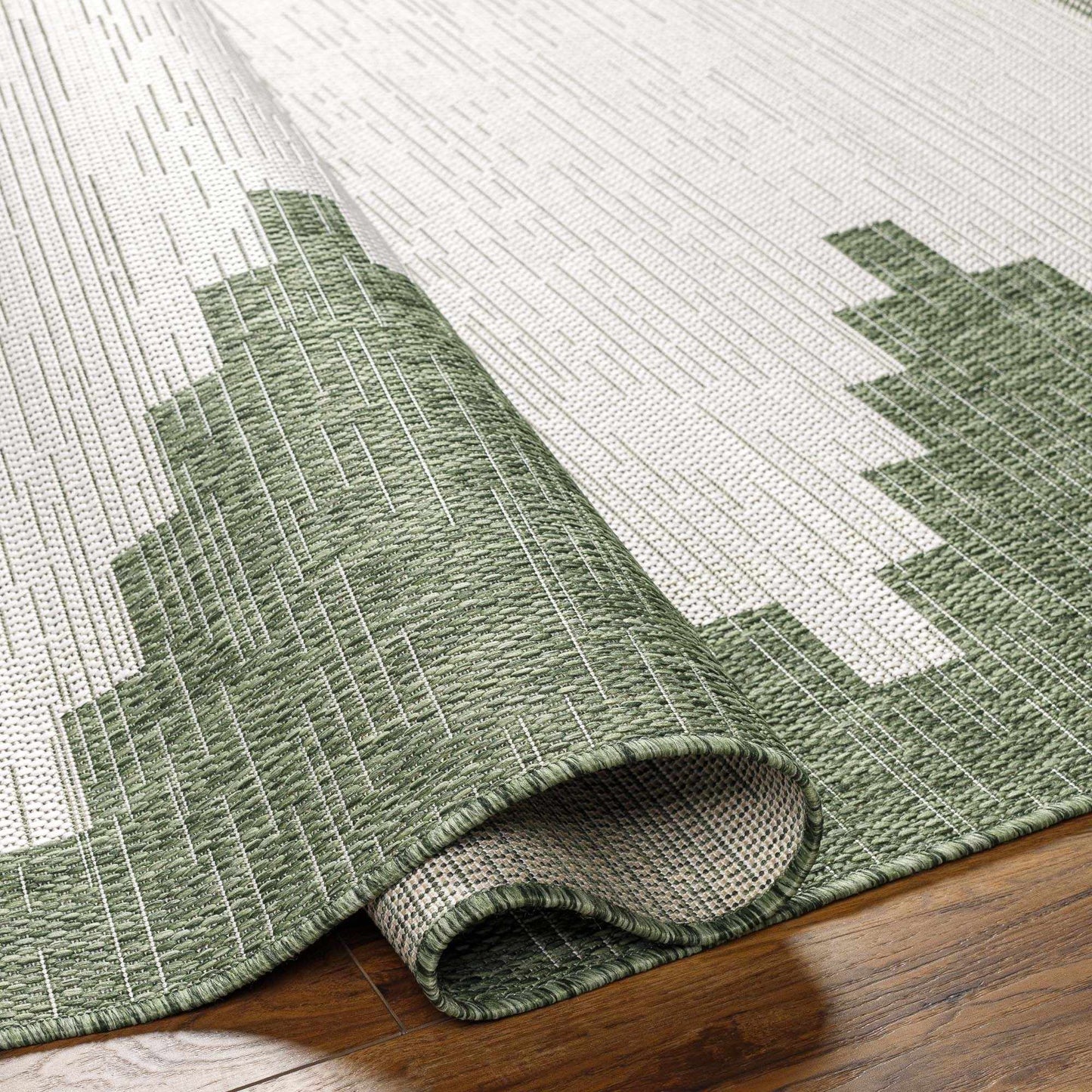 Green Indoor Outdoor Rug for Home Spaces