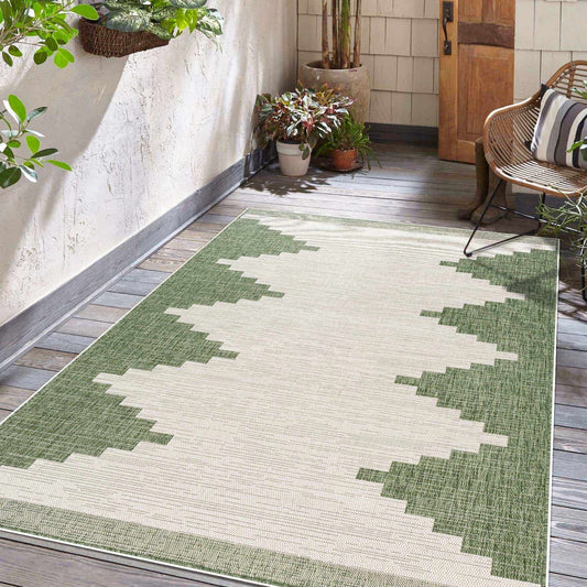 Green Indoor Outdoor Rug for Home Spaces