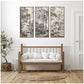 Wooded 1648 Antonie Waterloo Linen Panel 3 Piece Framed Canvas Wall Art Set by Nostalgia Prints