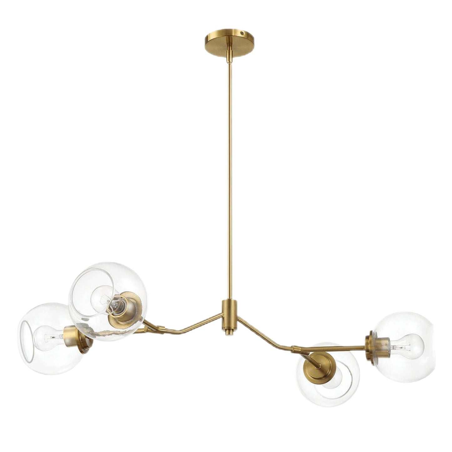 Jewel 4-Light Clear Gold Chandelier Ceiling Hanging Fixture