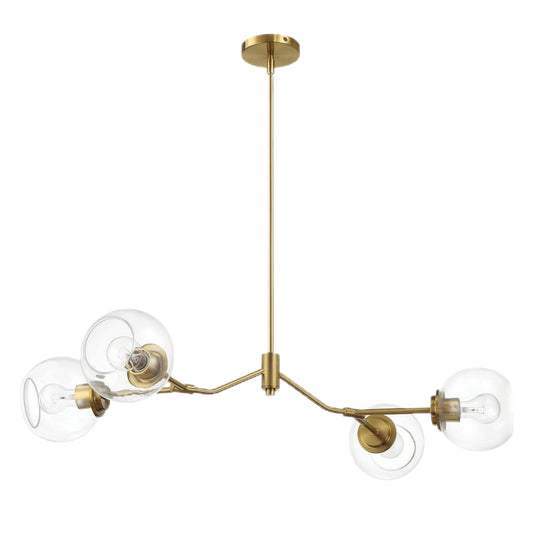 Jewel 4-Light Clear Gold Chandelier Ceiling Hanging Fixture