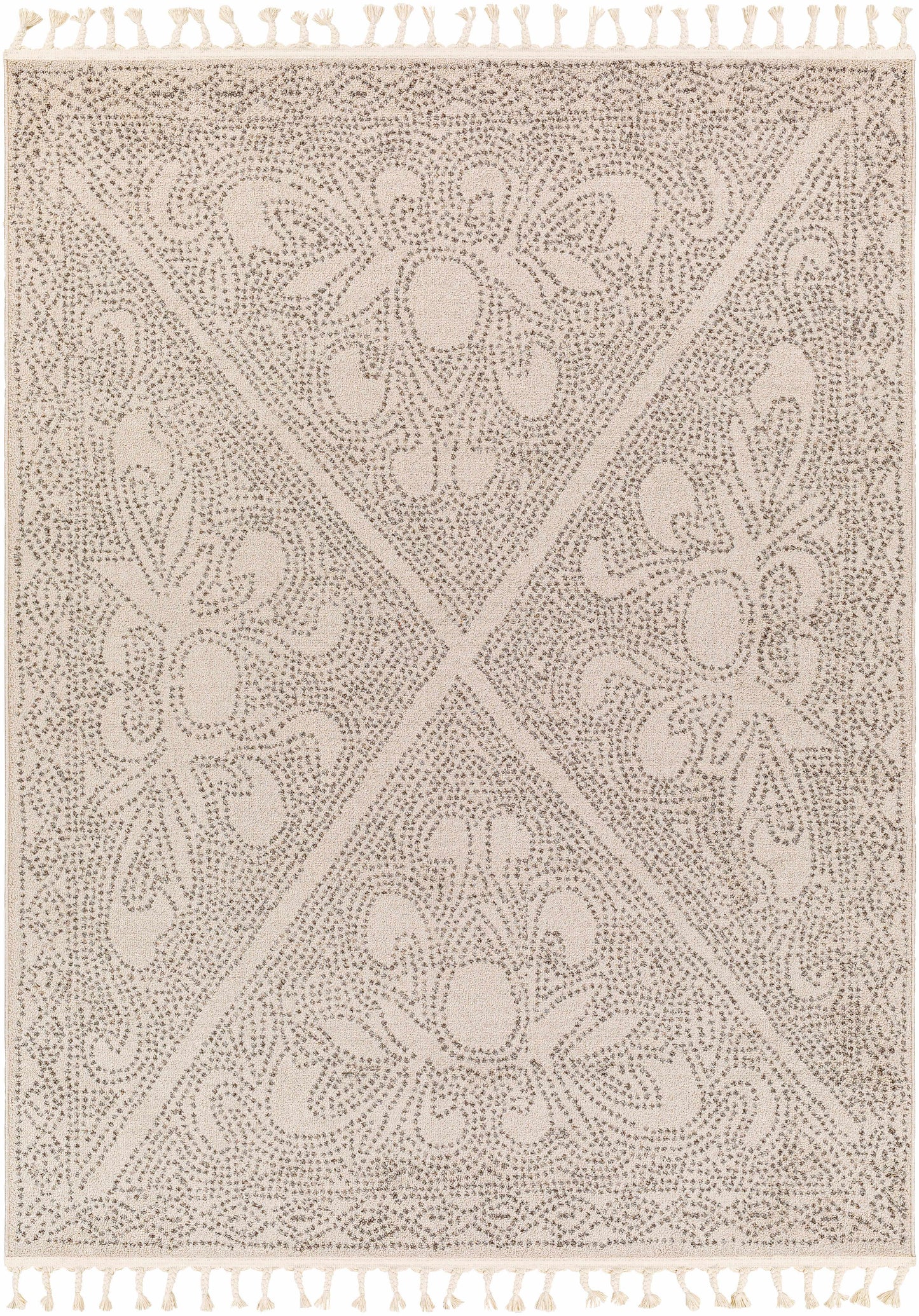 Birdwood Cream Brown Area Rug for Home Decor