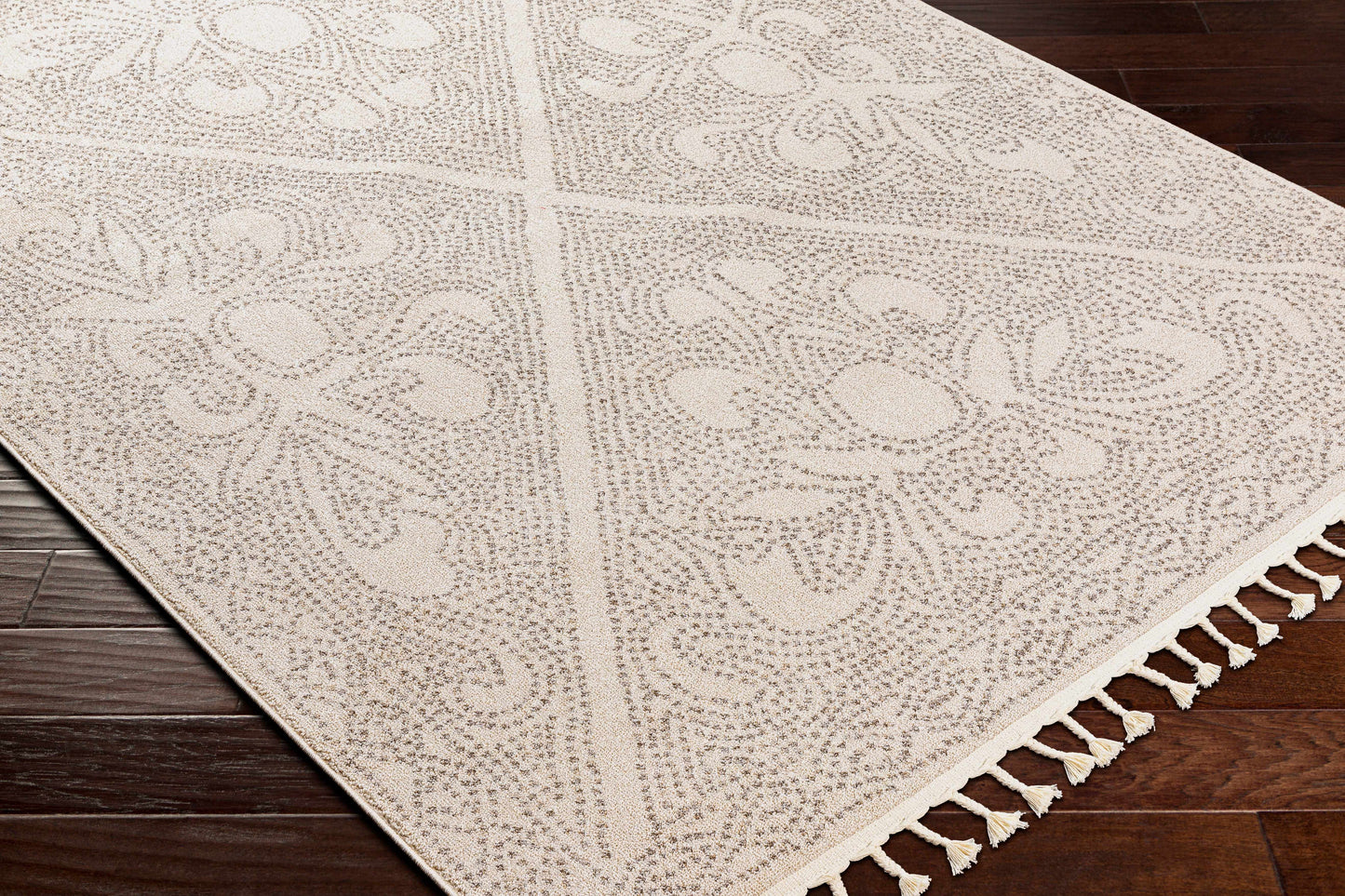 Birdwood Cream Brown Area Rug for Home Decor