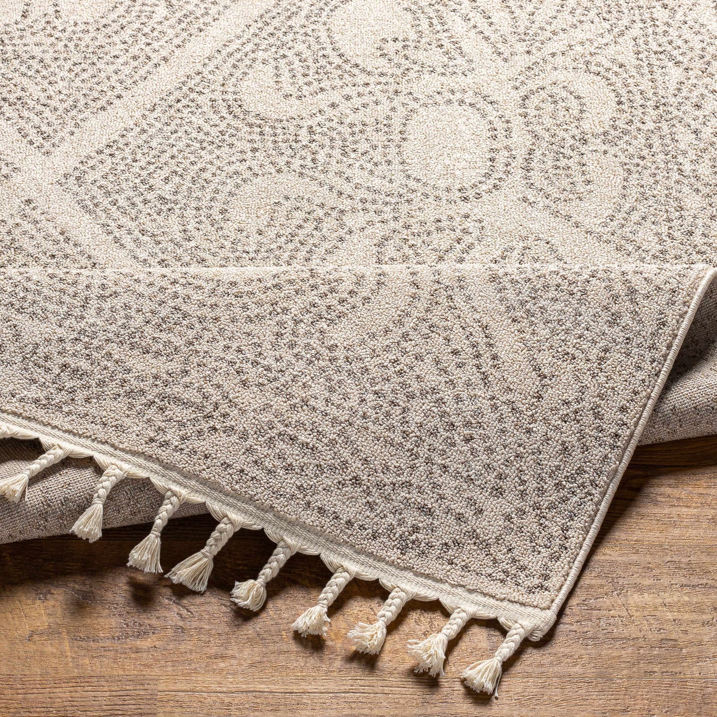 Birdwood Cream Brown Area Rug for Home Decor