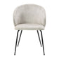 Velvet Upholstered Side Chairs Set with Metal Legs