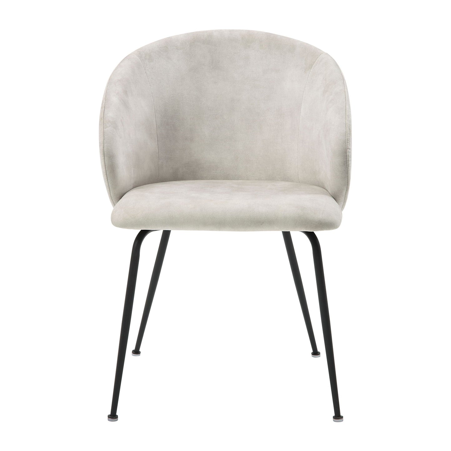 Velvet Upholstered Side Chairs Set with Metal Legs