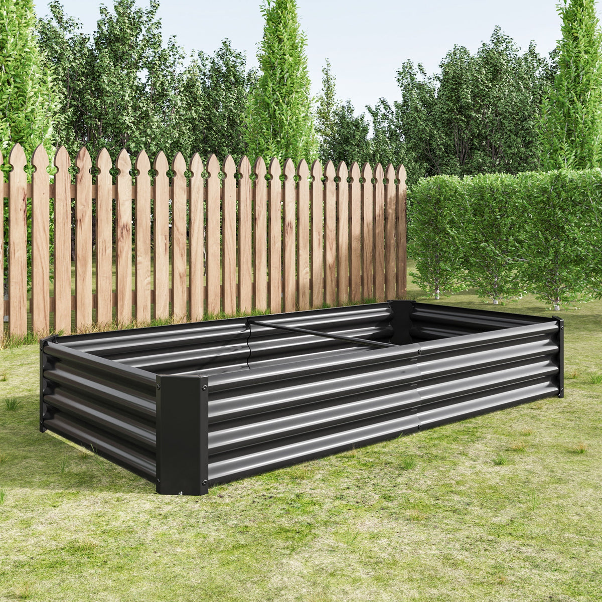 Raised Garden Bed Outdoor 6×3×1 ft Metal Raised Rectangle Planter Bed
