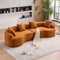 4-Seater Fabric Sofa with Sponge Cushions and Pillows
