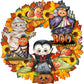 Halloween Holiday Door Wreath by G. DeBrekht - Thanksgiving Halloween Decor - 8185316H