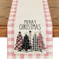 Christmas Trees Merry Xmas Table Runner, Seasonal Winter Holiday Kitchen Dining Table Decoration For Indoor Outdoor Home Party Decor 13 X 72 Inch