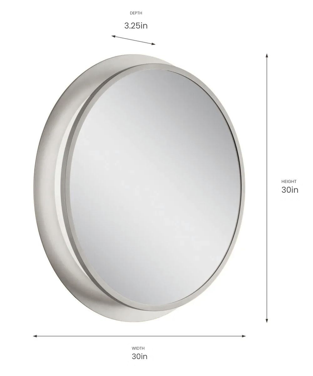 Chennai 30"W Premium Backlit LED Bathroom Vanity Wall Mirror, Satin Nickel Finish  by Kichler