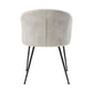 Velvet Upholstered Side Chairs Set with Metal Legs