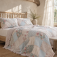 DaDa Bedding Hint of Mint Pastel Cotton Patchwork Quilt Set