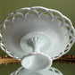 Westmoreland Milk Glass Pedestal Fruit Bowl. Doric Pattern with Lace Edge. 10" in Diameter.  Table Centerpiece.
