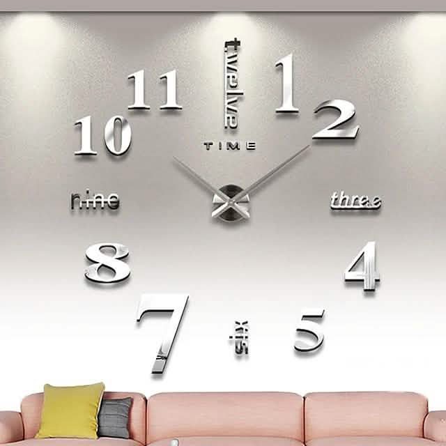 Modern Acrylic Digital Wall Clock with Steel Finish